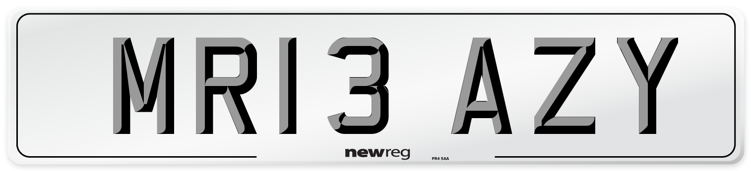 MR13 AZY Number Plate from New Reg